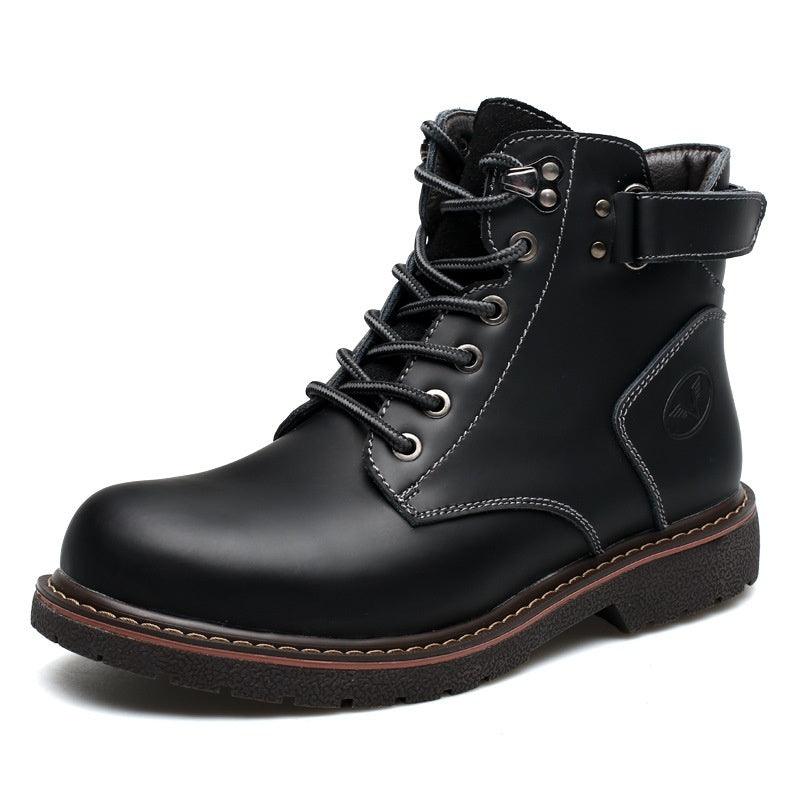 British Men Fleece-lined Martin Boots Casual Mid-top - WOMONA.COM