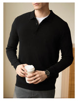 Men's Polo Collar Business Casual Sweater - WOMONA.COM