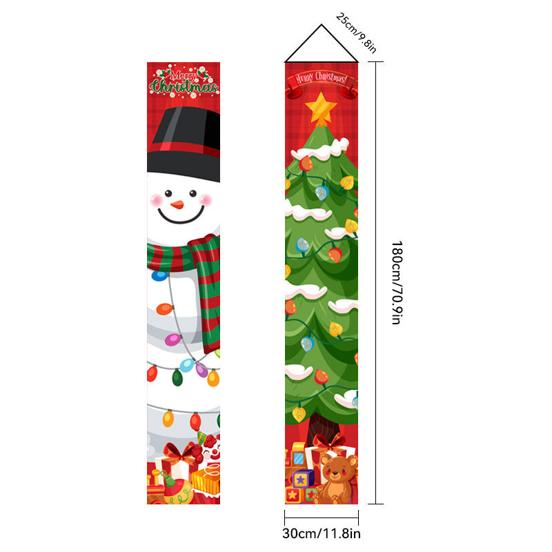 Pareado navideño Cascanueces anciano Muñeco de nieve Decoración navideña Bandera