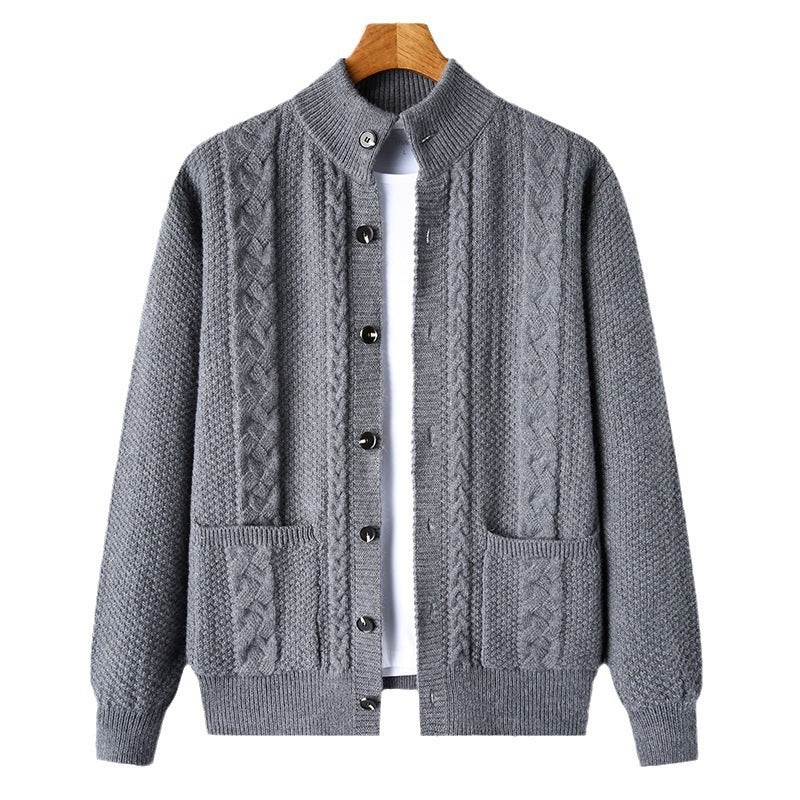 Retro Jacquard Loose-fitting Sweater Jacket - WOMONA.COM