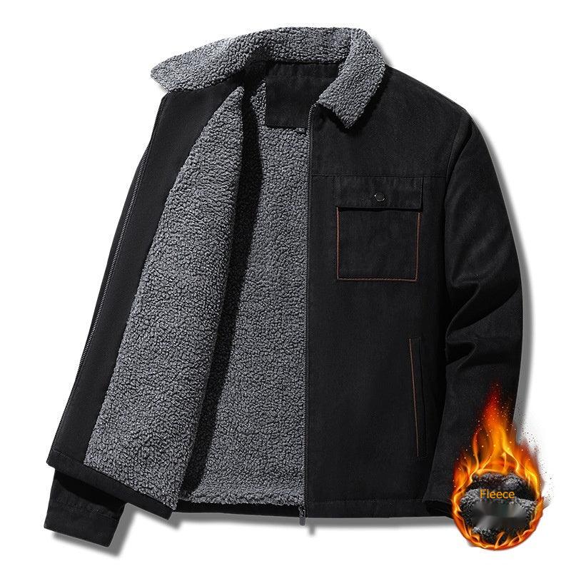 Men's Casual Loose Plus Velvet Working Wear Jacket - WOMONA.COM