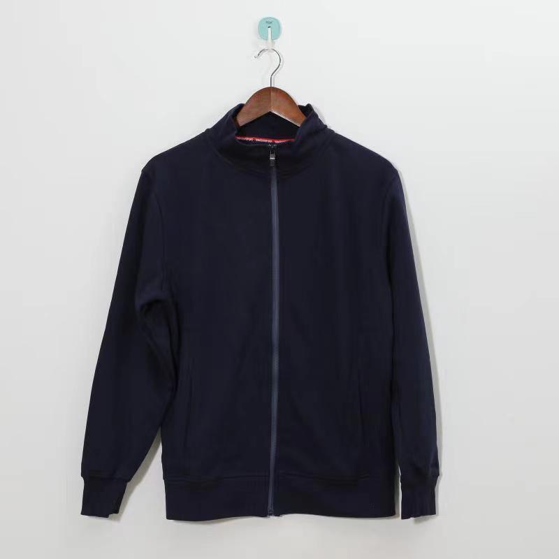 Cotton Stand Collar Terry Sweater Thin Long Sleeve Casual Cardigan Coat - WOMONA.COM
