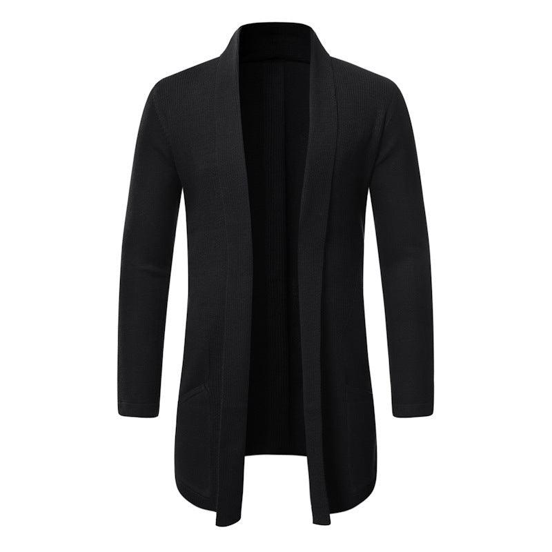 Fall Mid-length Trench Coat Knitted Cardigan Sweater - WOMONA.COM