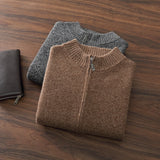 Men's Cashmere Knitted Stand Collar Coat Autumn And Winter