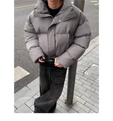 Versatile Stand Collar Zipper Short Cotton Coat Men