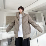 Loose Thick Leather Cotton-padded Coat - WOMONA.COM