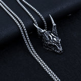 Stainless Steel Necklace Long Horn Pendant Necklace - WOMONA.COM