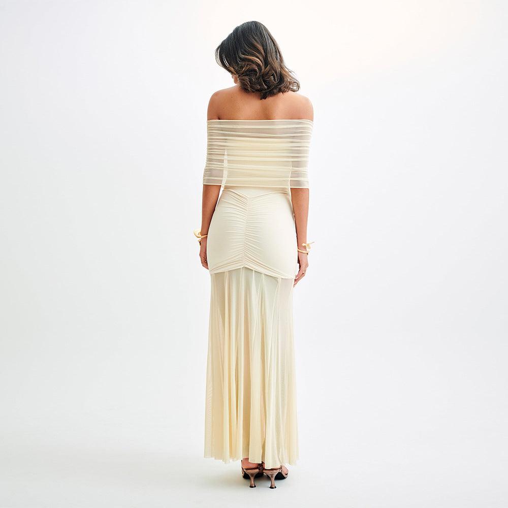 Women's Tube Top Stitching Fashion Dress - WOMONA.COM