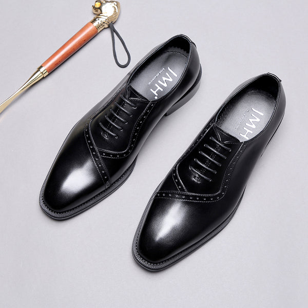 Business Carved Pointed Retro Wedding Shoes Men - WOMONA.COM