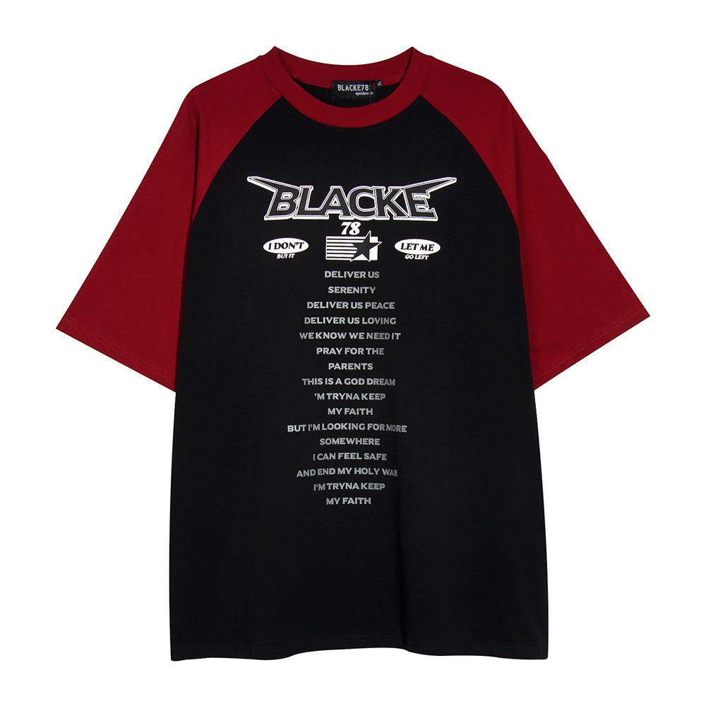 Letter Print Short-sleeve T-shirt Men - WOMONA.COM