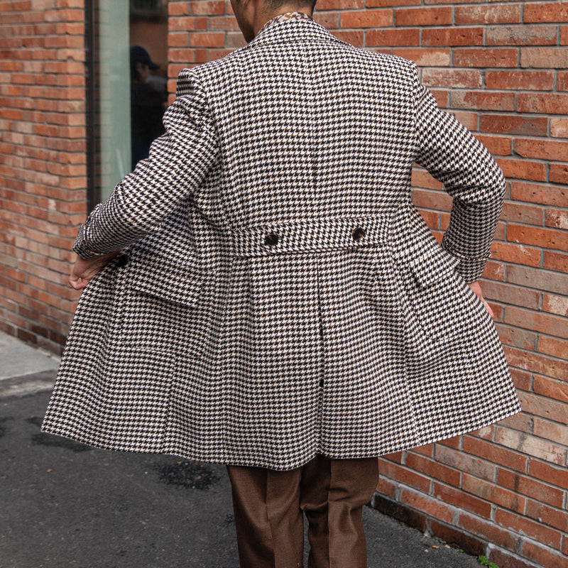 Double Breasted Thick Houndstooth Coat Vintage - WOMONA.COM