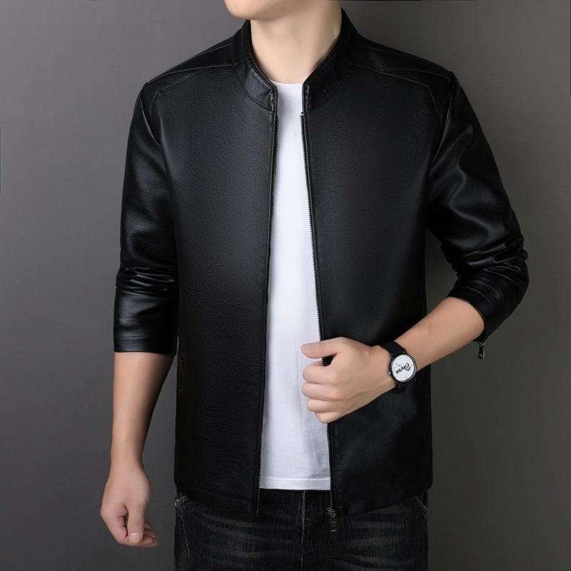 PU Leather Coat Men's Leather Jacket - WOMONA.COM
