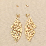 Wings Exaggerated Metal Hollow Butterfly Earrings - WOMONA.COM