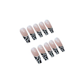 Press On Nails Leopard Print Long Ballet Fake Nail - WOMONA.COM