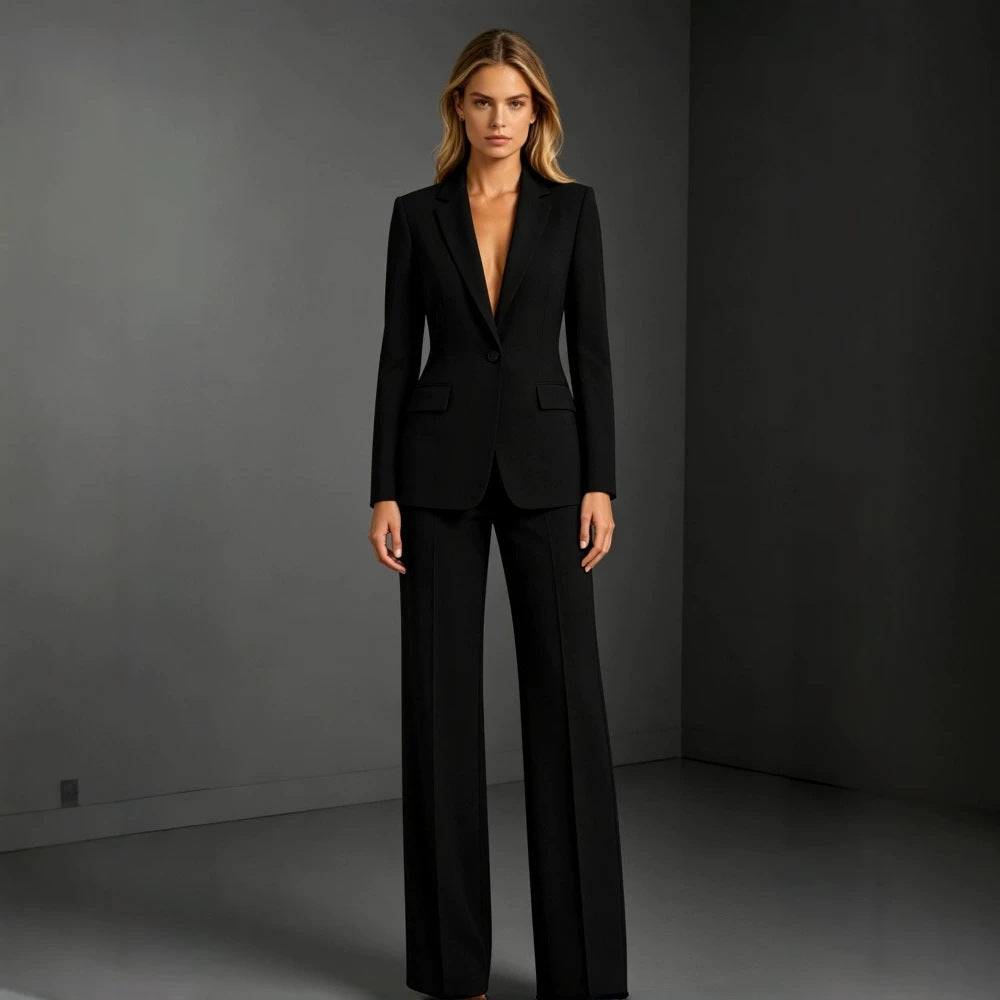 Women's slim-fit blazer and pants suit set – product image 6