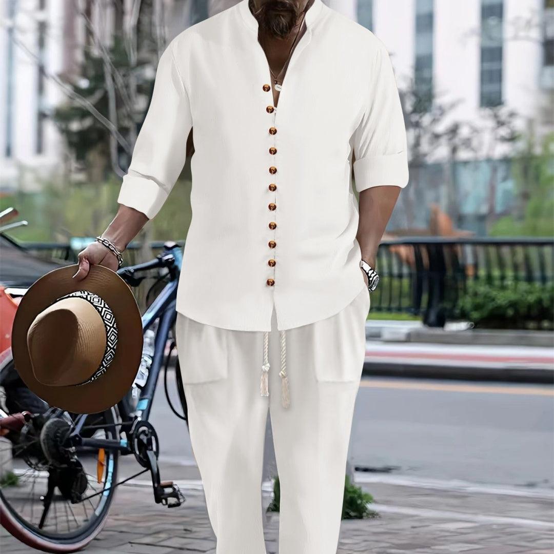 Long-sleeved Trousers Two-piece Suit - WOMONA.COM