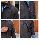 Men's Gentleman Fitted Mid-Length Windbreaker Jacket - WOMONA.COM