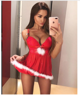 Women's Sexy Lingerie Sling Christmas Holiday Costume Set - WOMONA.COM