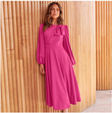 Autumn And Winter Solid Color Dress Women - WOMONA.COM