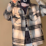 Men's And Women's Loose Shirt Plaid Coat Top - WOMONA.COM