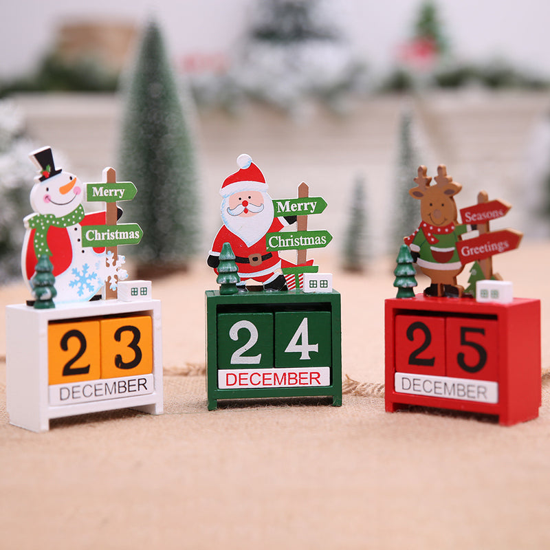 Christmas wooden calendar decorations - WOMONA.COM