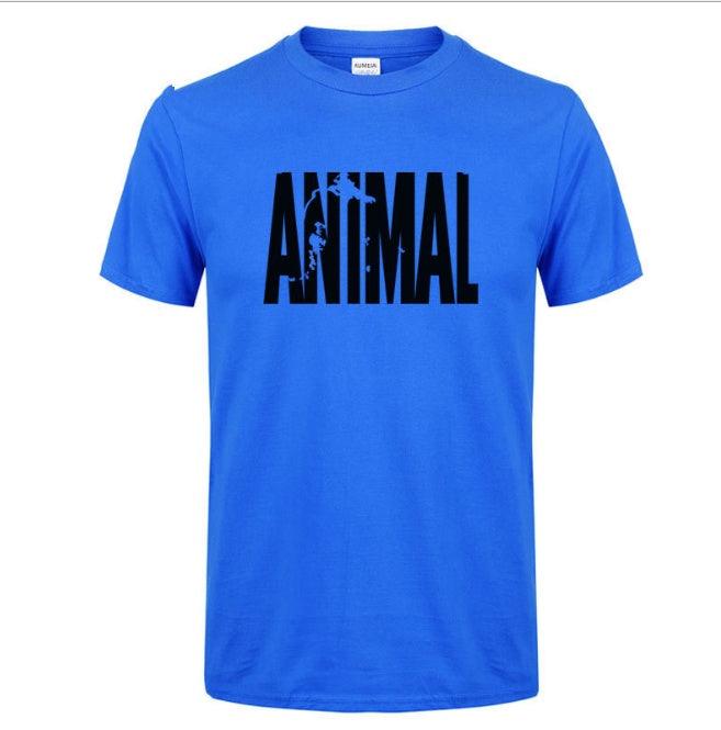 summer leisure ANIMAL alphabet print collar T-shirt pure cotton - WOMONA.COM