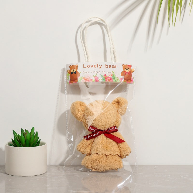 Little Bear Towel With Hand Gift Kindergarten - WOMONA.COM