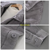 Men's Lapel Corduroy Loose Retro Corduroy Cotton Coat - WOMONA.COM