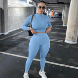 Slim Fitting Long Sleeved Sports Suit For Women - WOMONA.COM