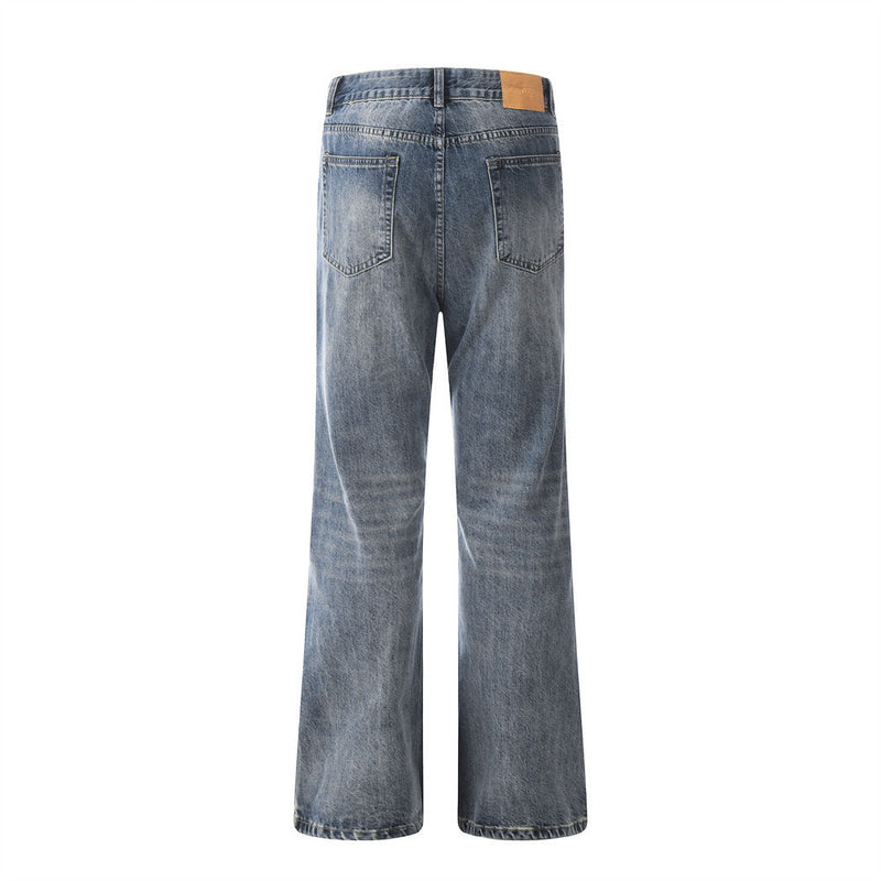 Fashion Retro Washed Worn Jeans Men - WOMONA.COM