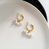 Pearl tassel simple earrings - WOMONA.COM