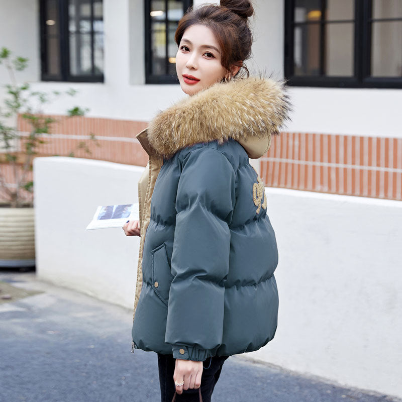 Mid-length Small Student Thickened White Duck Down Coat - WOMONA.COM