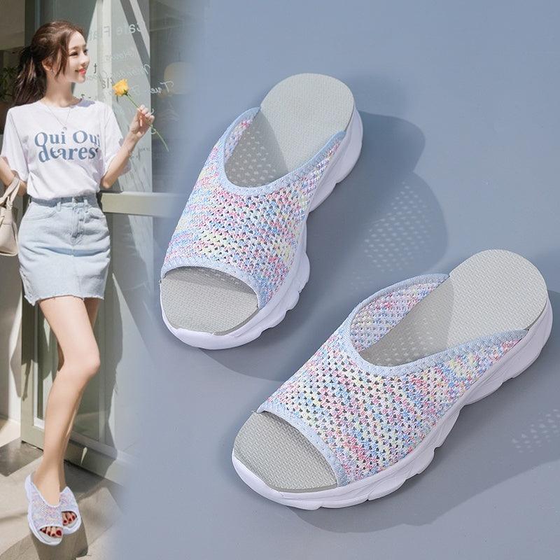 Soft Sole Sneakers Women's Slip-on Mesh Shoes - WOMONA.COM