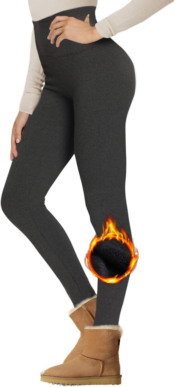 Cropped High Waist Velvet Padded Leggings Thermal Slim Fit