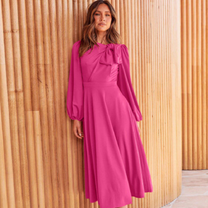 Autumn And Winter Solid Color Dress Women - WOMONA.COM