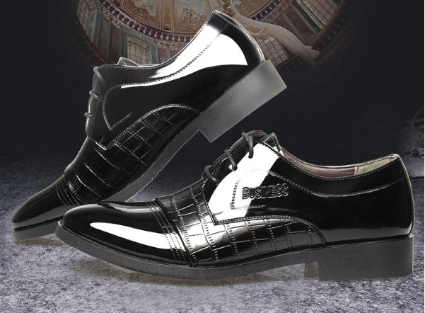 pointed business dress shoes leather men's - WOMONA.COM