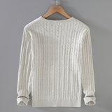 Thick Needle Solid Color Knitwear Sweater Twist Slim Fit