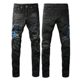 Patch Skinny Jeans For Men - WOMONA.COM