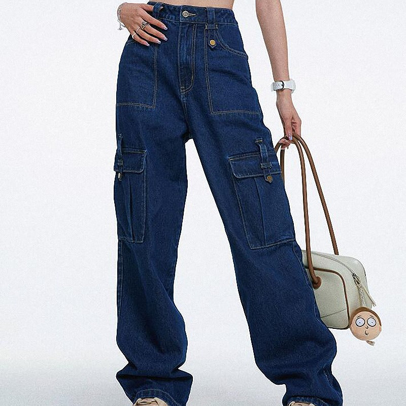 Retro High Waisted Straight Leg Jeans For Women - WOMONA.COM