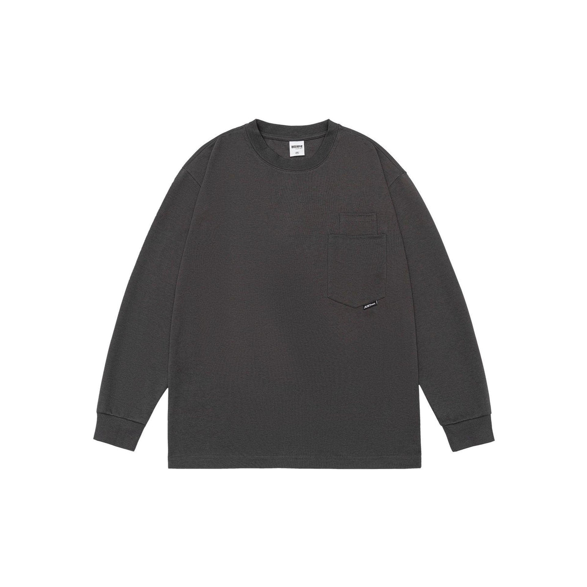 Heavy Solid Color Long Sleeve T-shirt For Men - WOMONA.COM