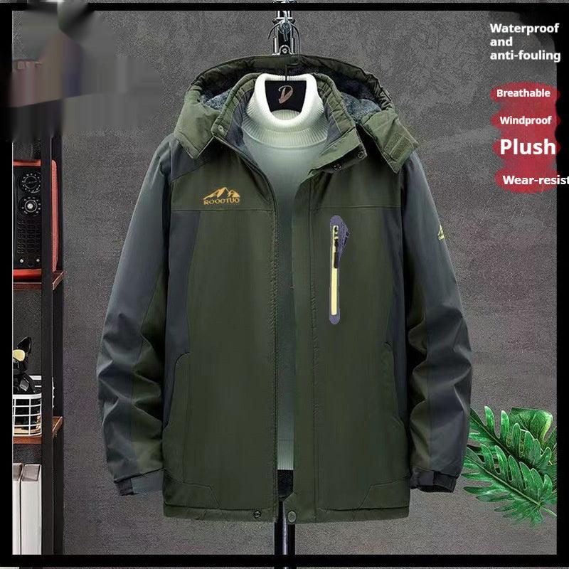 Men's Thick Velvet Waterproof And Windproof Jacket - WOMONA.COM