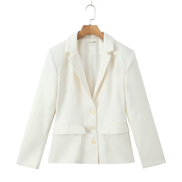 Women's European And American Style Temperament Pure Color Suit Jacket