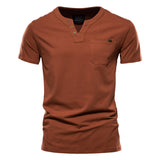 Sport T-Shirt Slim Cotton Pocket Herren