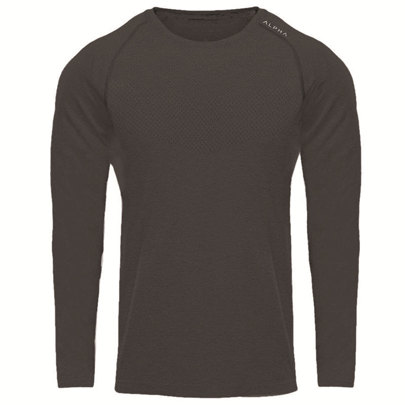 Men Long Sleeves T-Shirts Mesh Breathable Gyms - WOMONA.COM