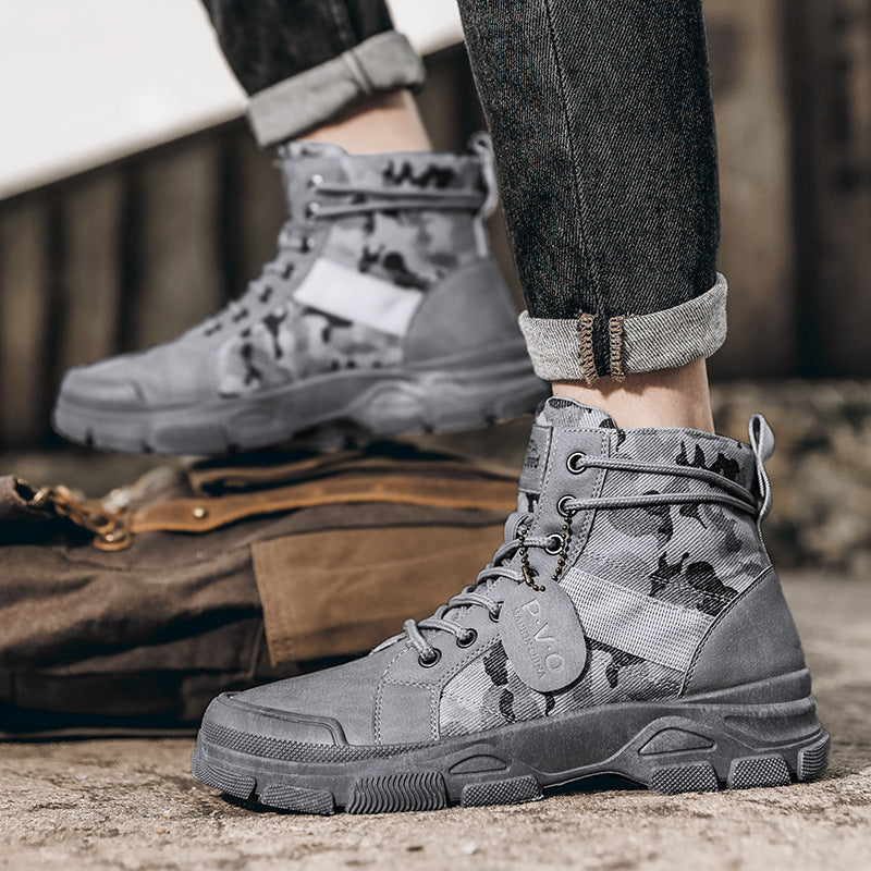 Camouflage Tooling Men Boots Casual Waterproof - WOMONA.COM