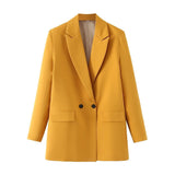 Women's Multicolor Double Breasted Coat Suit - WOMONA.COM