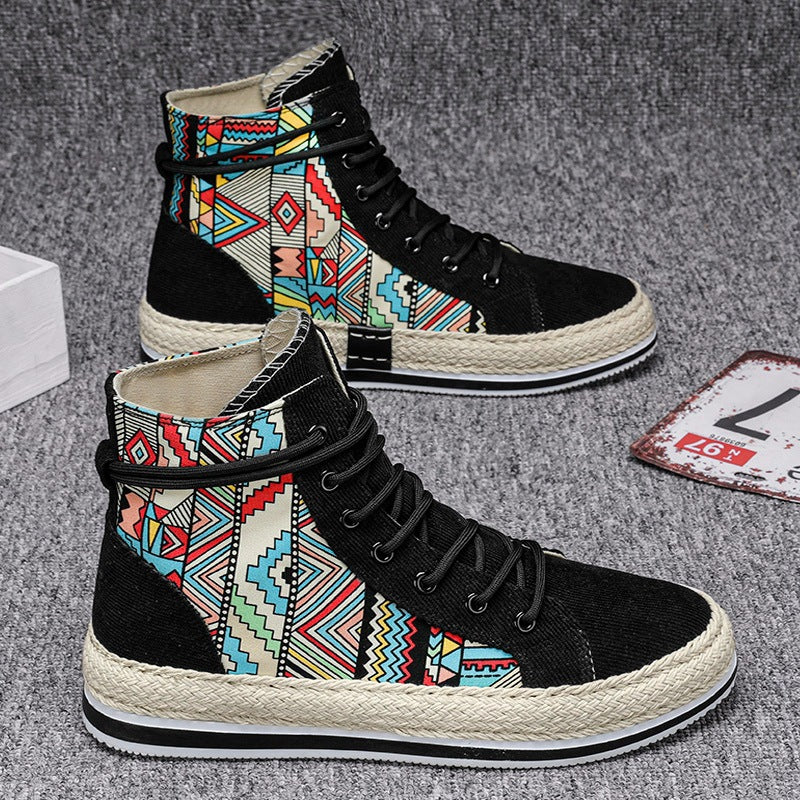 High-top Canvas Casual Board Shoes - WOMONA.COM