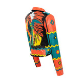 Personalized Graffiti Print Motorcycle Leather Jacket - WOMONA.COM