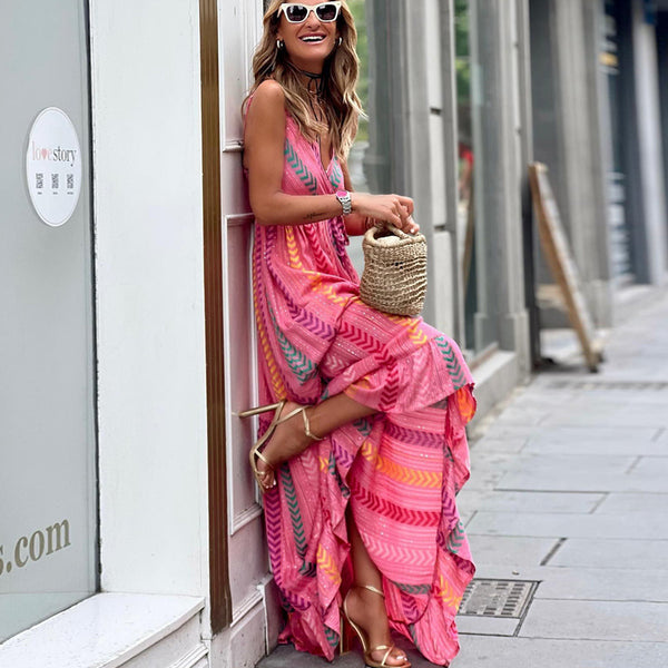 Vestido largo irregular con personalidad para mujer