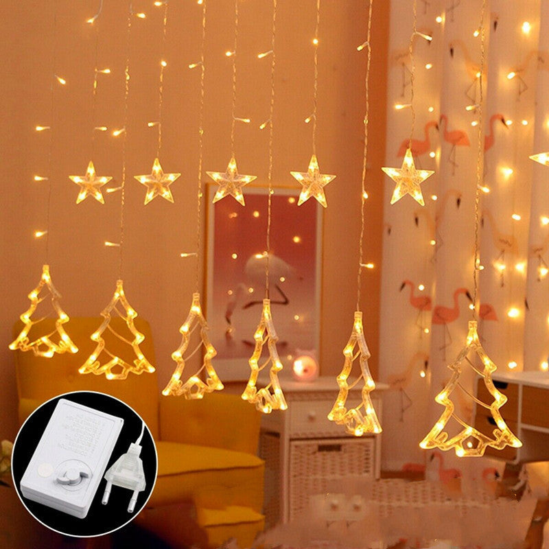 Christmas Curtain Shop Window Lights - WOMONA.COM